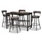 Baxton Studio Arcene Rustic Antique Grey Upholstered 5-Piece Pub Set 149-8969-8965 - alternate 1